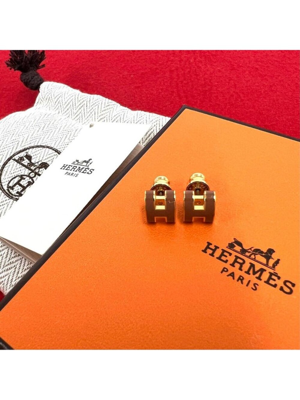 Hermes Mini Pop H Earrings New Gold